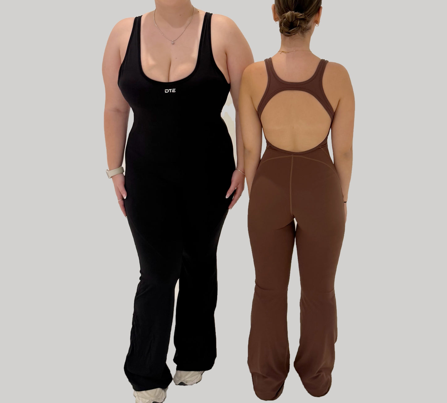 Essential Flared Jumpsuit - Brown