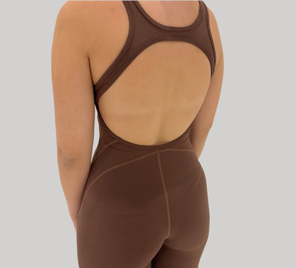 Essential Flared Jumpsuit - Brown
