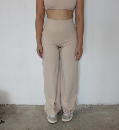 Luxe Wide Leg Flares - apricot