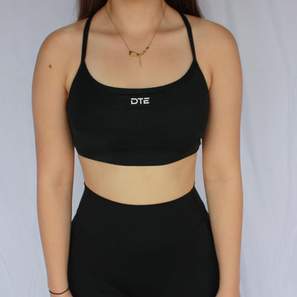 Essential Cross Back Crop - Black