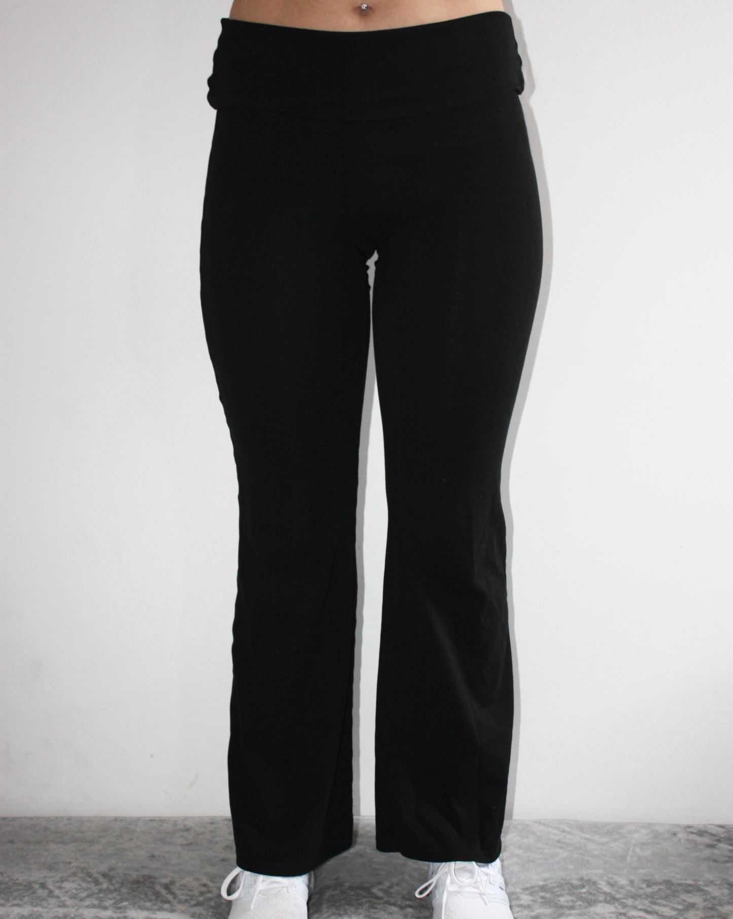 Comfort Fold Over Flares - Black