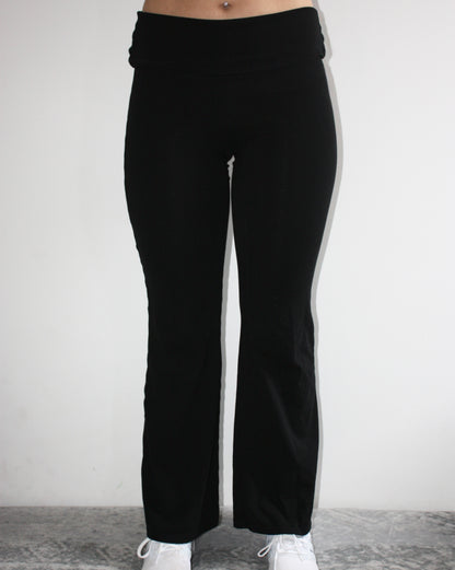 Comfort Fold Over Flares - Black
