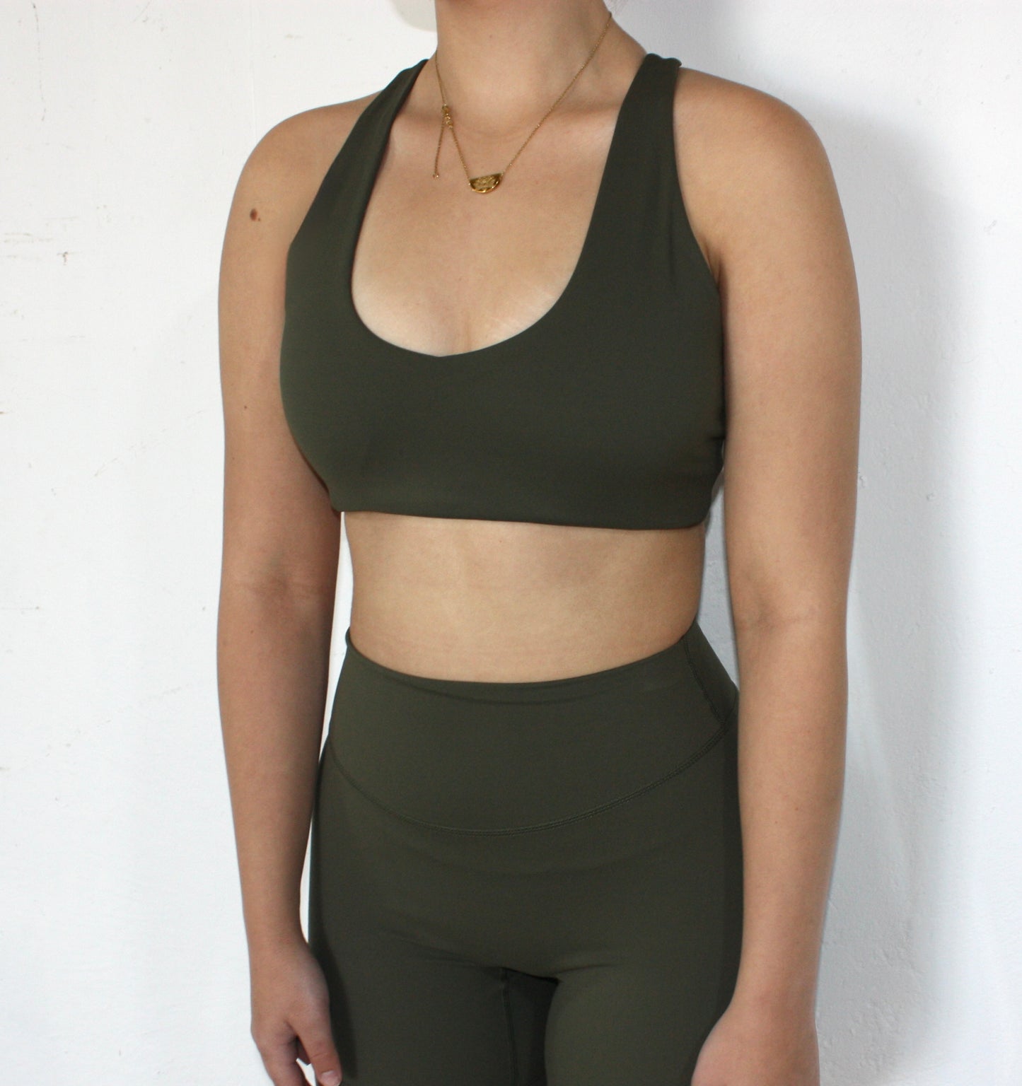 Luxe Racer Back Crop - Olive