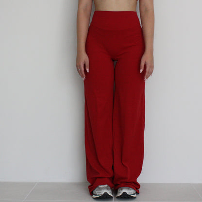 Essential Wide Leg Flares - Rosey Red