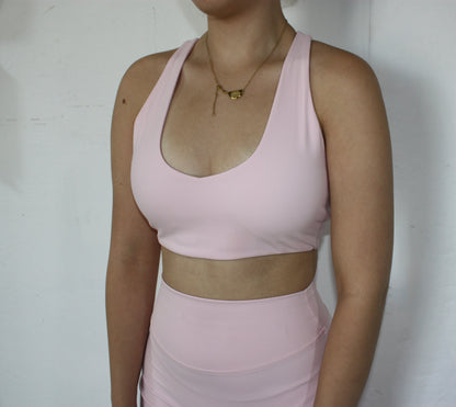 Luxe Racer Back Crop - Cotton Candy