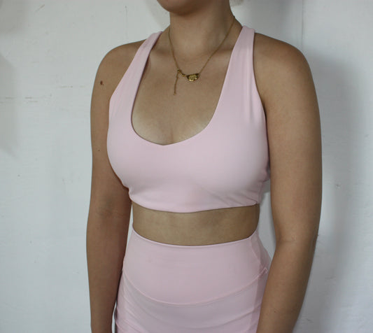 Luxe Racer Back Crop - Cotton Candy