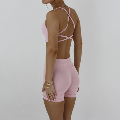 Impact Cross Back Crop - Marshmallow Pink (Pre-Order)