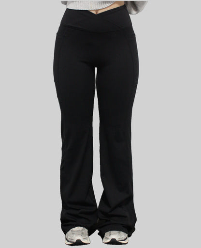 Essential Pocket V Front Flares - Black