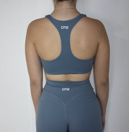 Luxe Racer Back Crop - Gray blue