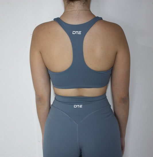 Luxe Racer Back Crop - Gray blue