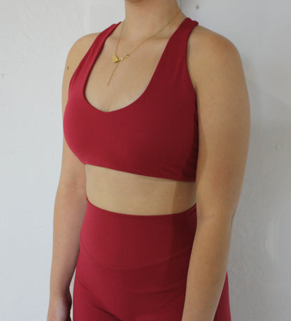 Luxe Racer Back Crop - Cherry