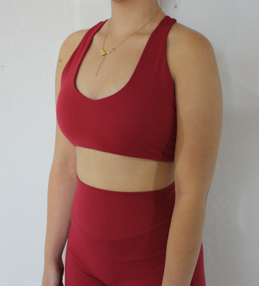 Luxe Racer Back Crop - Cherry