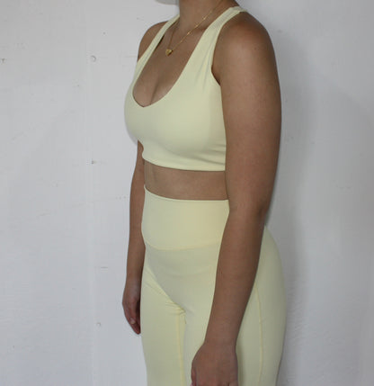 Luxe Racer Back Crop - Custard