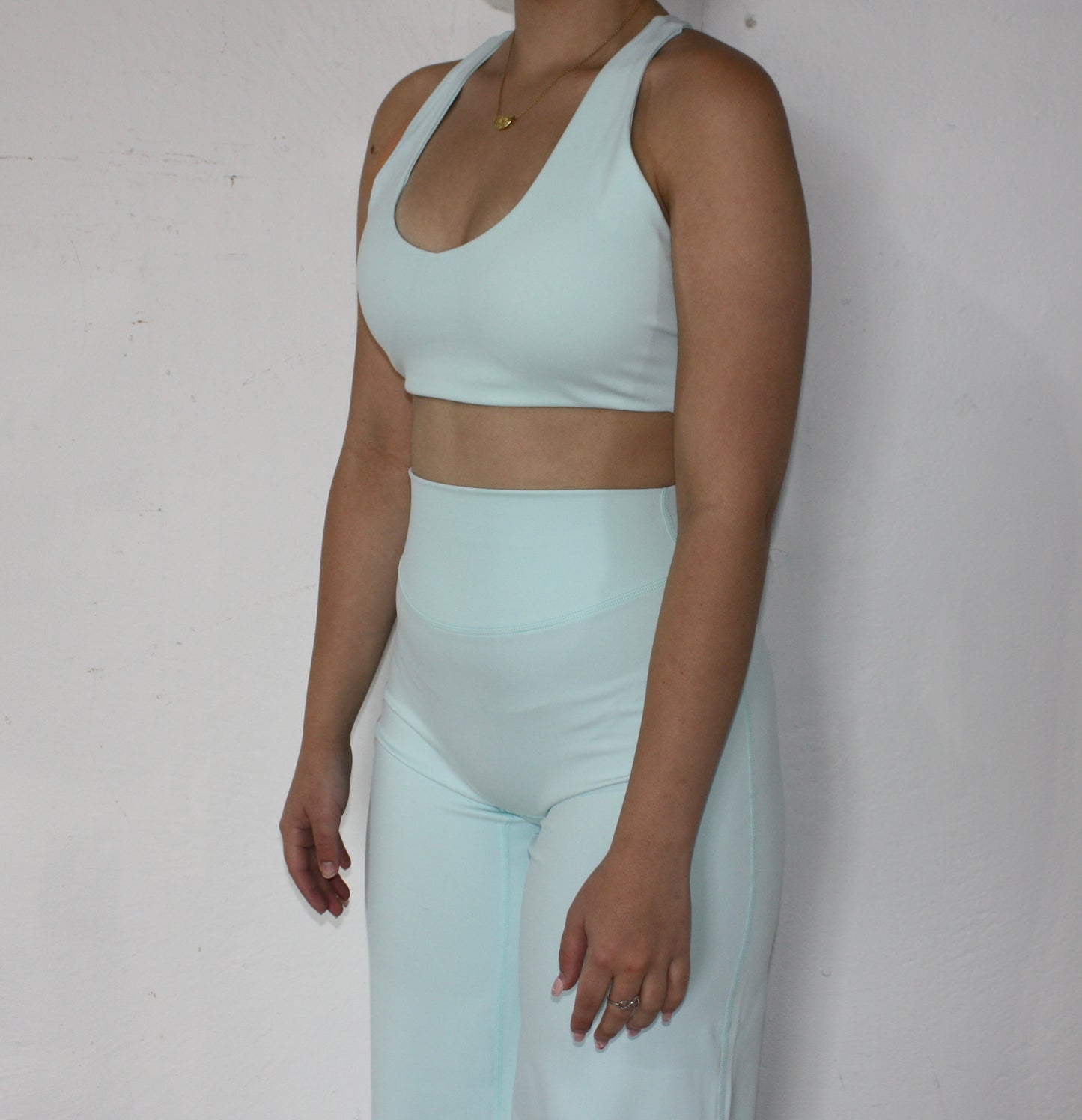 Luxe Racer Back Crop - Baby Blue