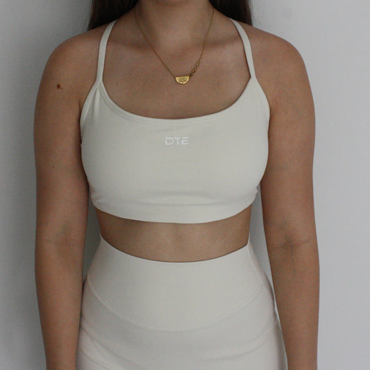 Essential Lite Cross Back Crop - Ivory
