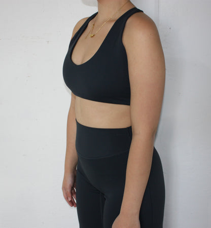 Luxe Racer Back Crop - Navy