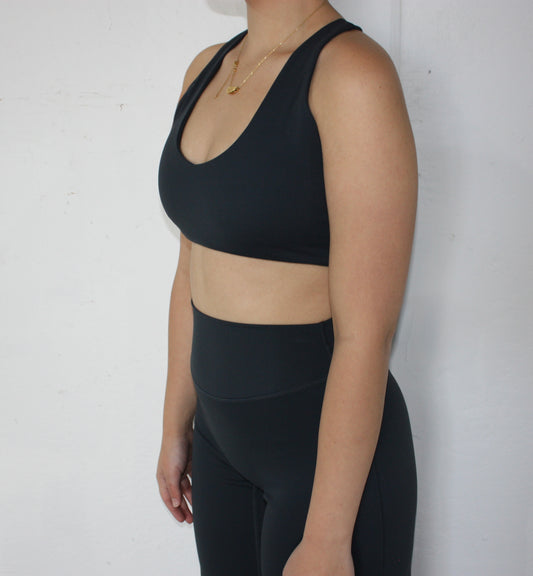 Luxe Racer Back Crop - Navy