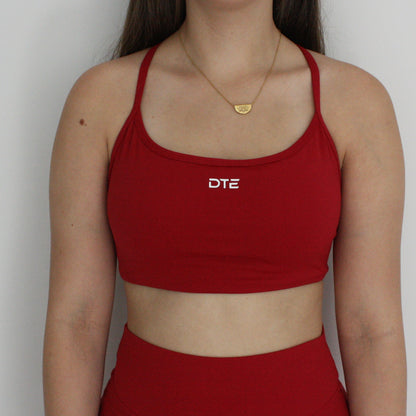 Essential Cross Back Crop - Rosey Red