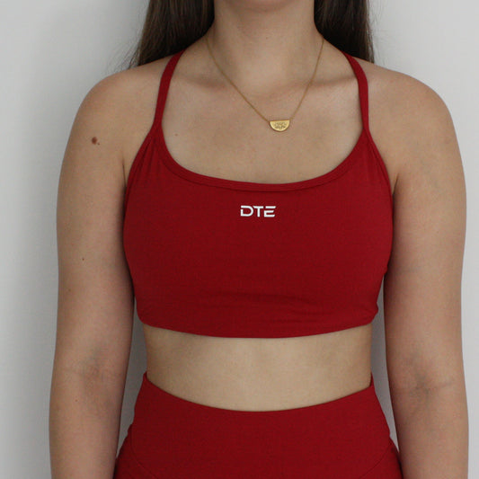 Essential Cross Back Crop - Rosey Red