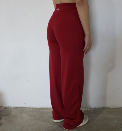 Luxe Wide Leg Flares - Cherry