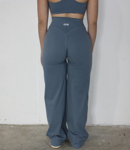 Luxe Wide Leg Flares - gray blue