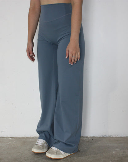Luxe Wide Leg Flares - gray blue