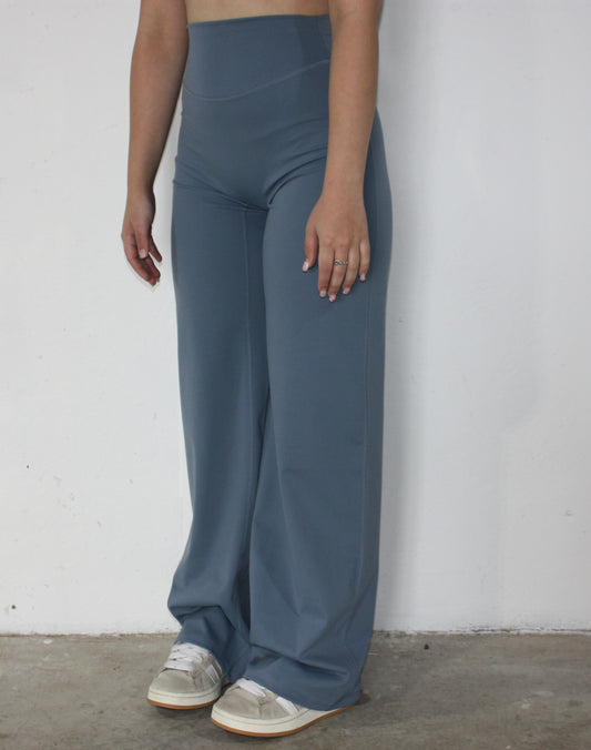 Luxe Wide Leg Flares - gray blue