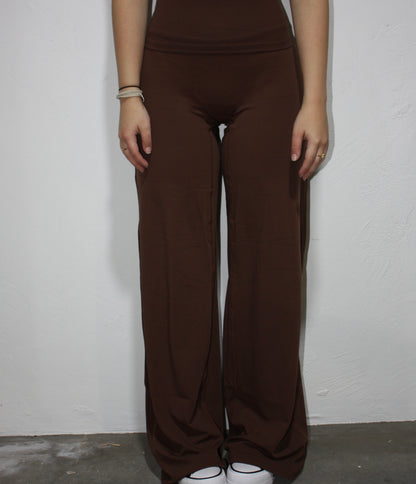 Luxe Lite Wide Leg Flares - Chocolate