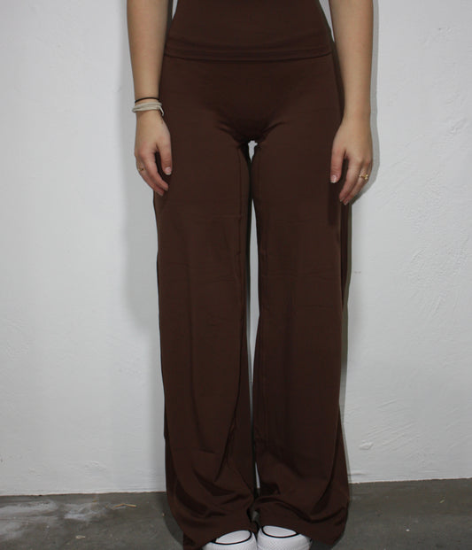 Luxe Lite Wide Leg Flares - Chocolate