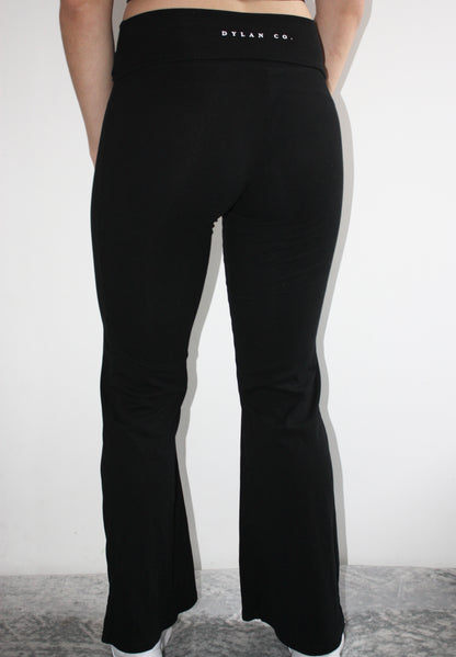 Comfort Fold Over Flares - Black