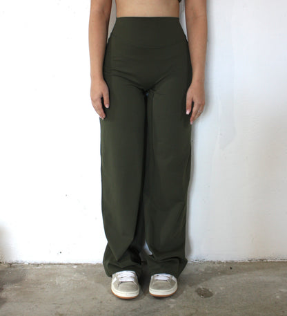 Luxe Wide Leg Flares - Olive