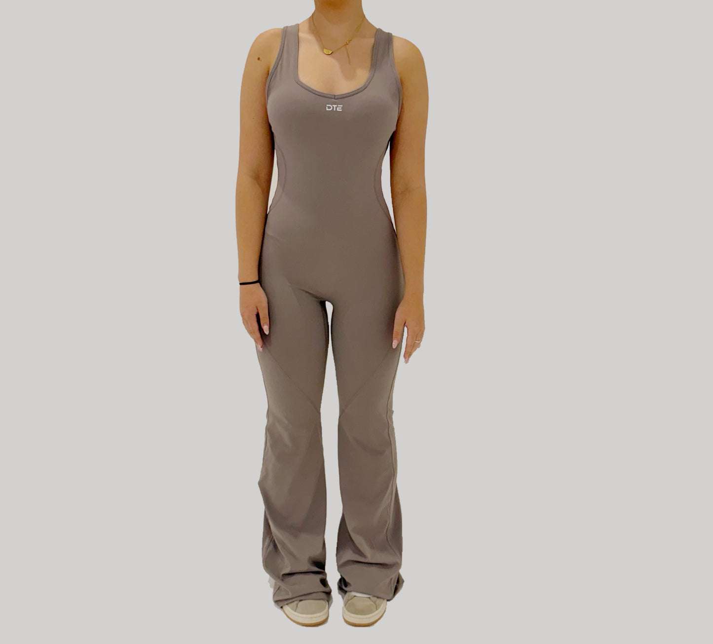 Essential Flared Jumpsuit - Stone
