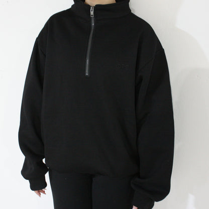 Everyday Quarter Zip Jumper - Black