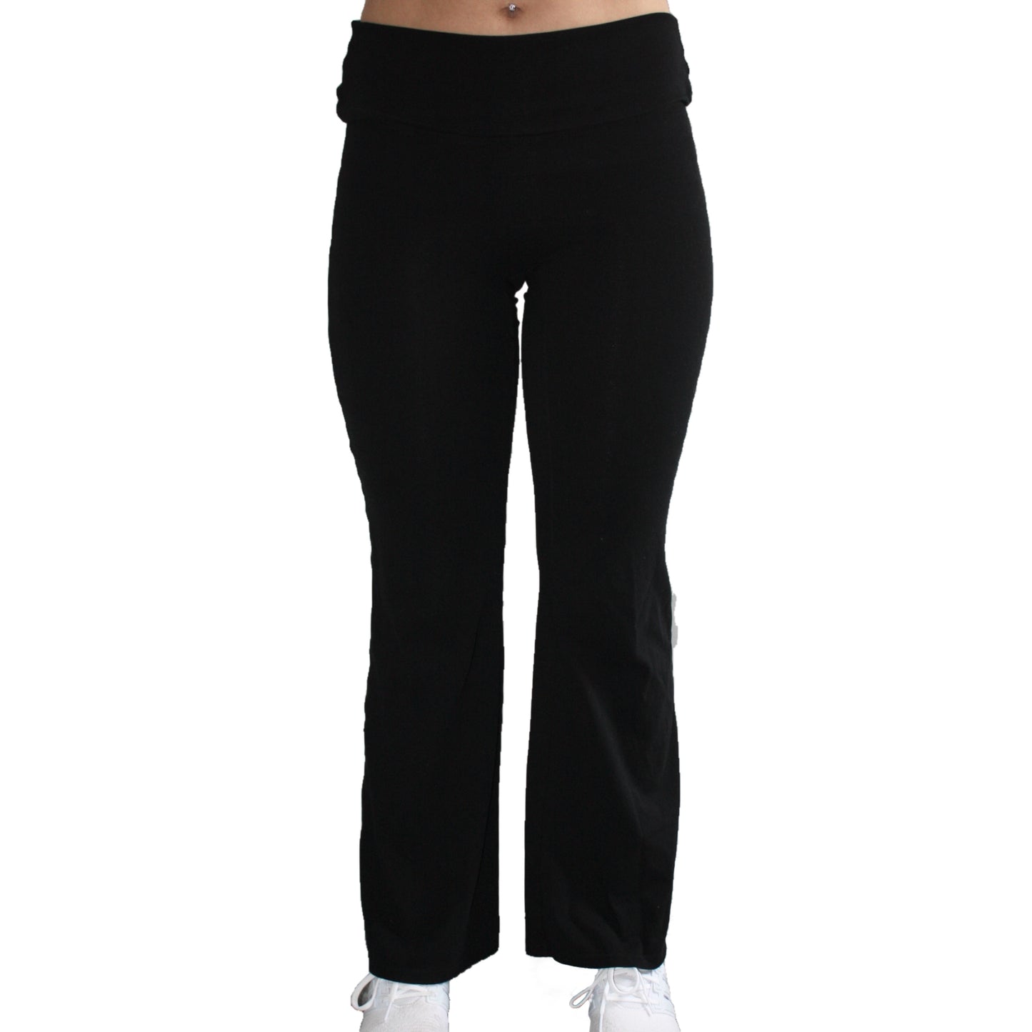 Comfort Fold Over Flares - Black