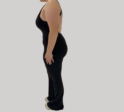 Essential Flared Jumpsuit - Black