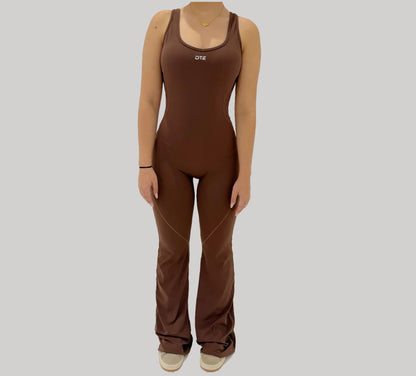 Essential Flared Jumpsuit - Brown