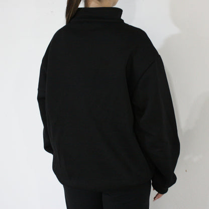 Everyday Quarter Zip Jumper - Black