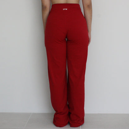 Essential Wide Leg Flares - Rosey Red