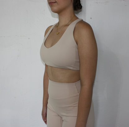 Luxe Racer Back Crop - Apricot